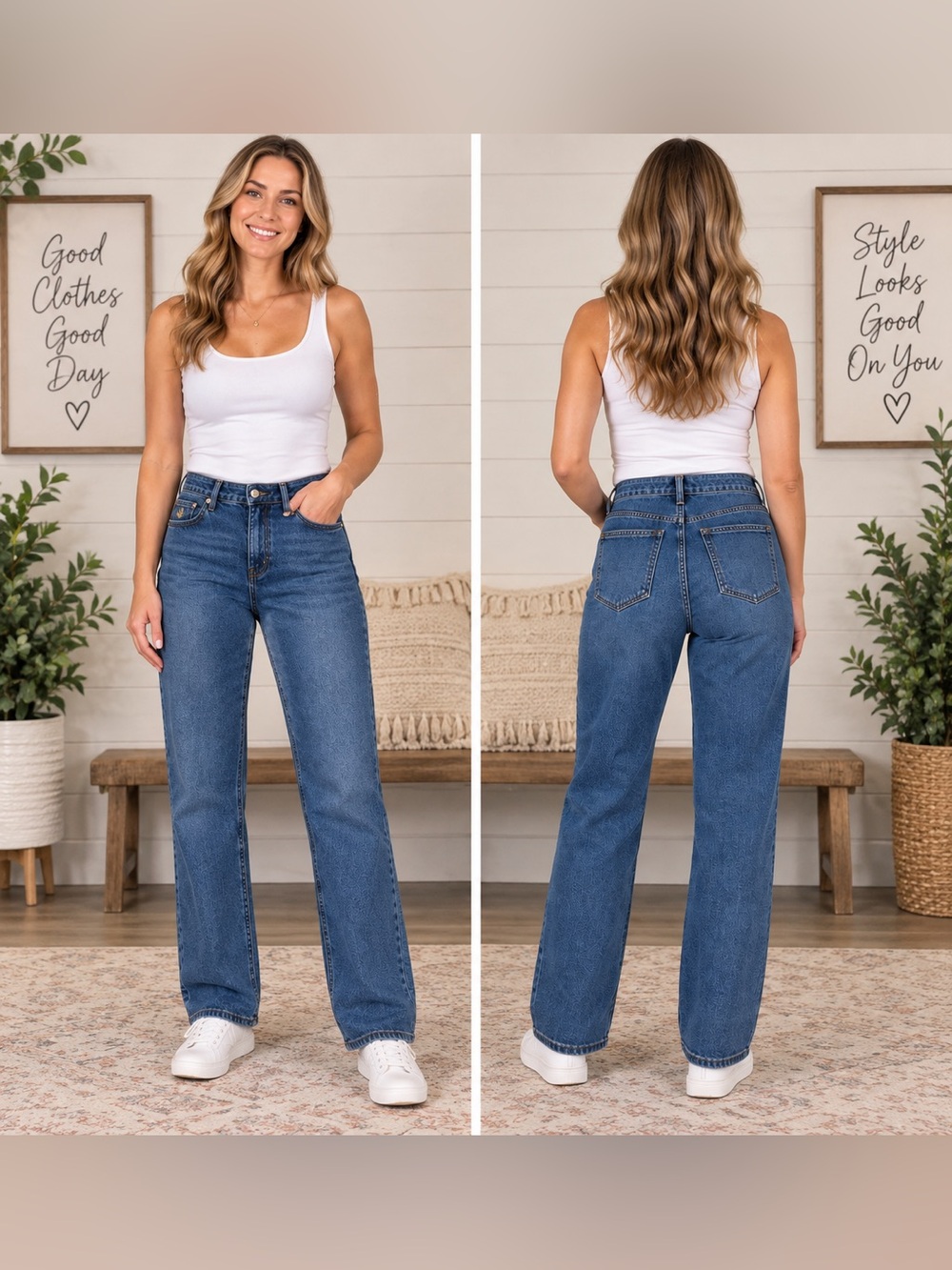 NWT Gloria Vanderbilt Relaxed Straight Leg Jeans Size 10 Medium Wash